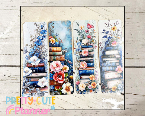 Florals in Blue Double Sided Bookmarks