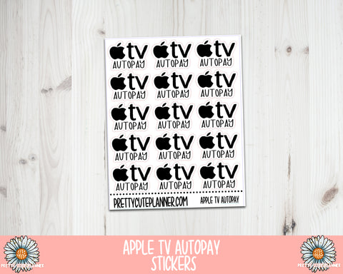 F362 Apple TV Autopay Reminder Stickers - PrettyCutePlanner