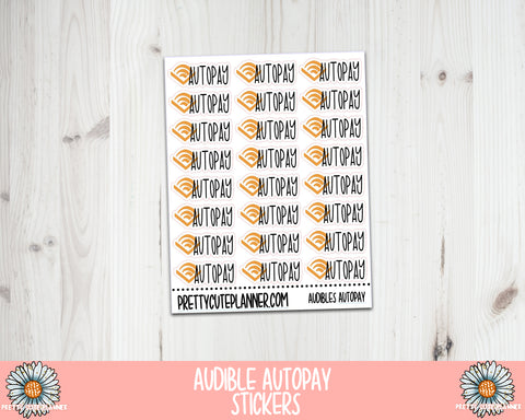 F353 Audible Autopay Reminder Stickers - PrettyCutePlanner