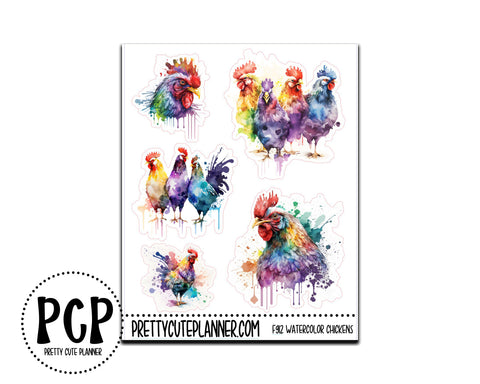 watercolor chickens