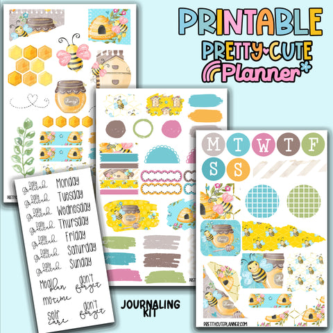 PRINTABLE - Bumblebee Journaling Kit - 4 pages
