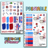 PRINTABLE - Fun Fourth Full Size Vertical Kit - 6 pages