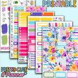 PRINTABLE - Floral Stripes full size vertical Kit - 6 pages