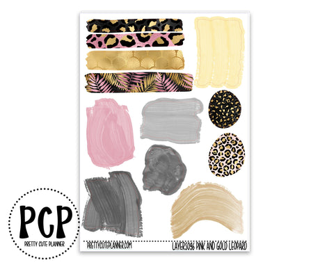 pink and gold leopard layering sheet