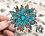 decal turquoise sunflower