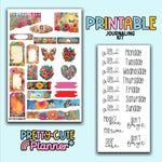 PRINTABLE - Floral Boho Journaling Kit - 4 pages