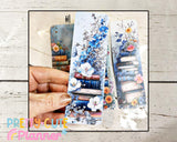 Florals in Blue Double Sided Bookmarks