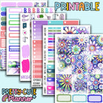 PRINTABLE - Watercolor Daisy full size vertical Kit - 6 pages