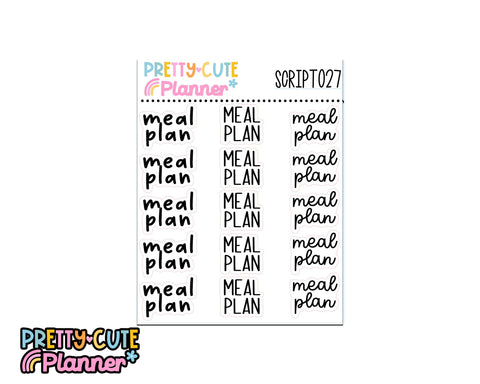 Script - Meal Plan