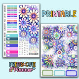 PRINTABLE - Watercolor Daisy full size vertical Kit - 6 pages