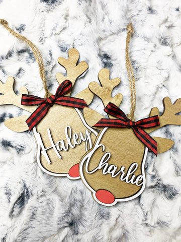 Personalized Rudolph Christmas Ornament