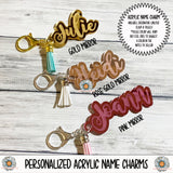 Personalized Mirror Acrylic Name Charms - PrettyCutePlanner