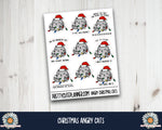 Angry Christmas Cats Doodle Stickers - PrettyCutePlanner