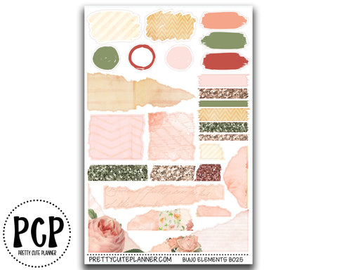 Bujo sheet peach rose