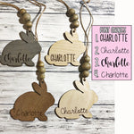 Personalized Easter Basket Tags/Charms - Easter Bunny - PrettyCutePlanner