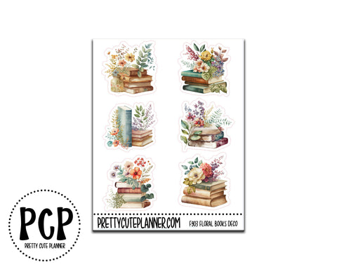 floral book deco stickers