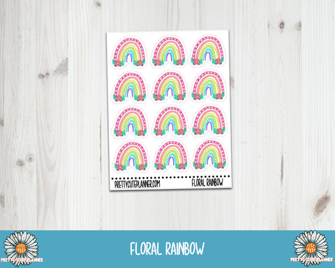 F416 Floral Rainbow - PrettyCutePlanner
