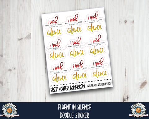 F461 Doodle Fluent in Silence - PrettyCutePlanner