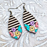 floral handpainted earrings
