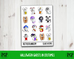 halloween ghosts in costumes planner stickers