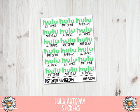 F348 Hulu Autopay Reminder Stickers - PrettyCutePlanner