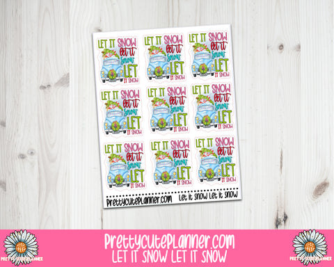 Let it Snow Christmas Stickers - PrettyCutePlanner