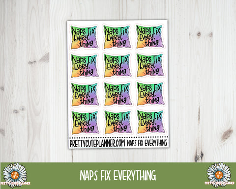 F374 Doodle - Naps fix everything - PrettyCutePlanner