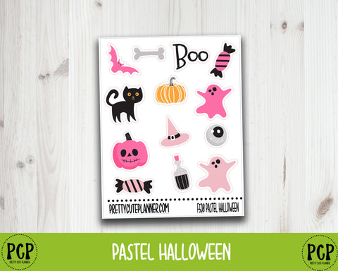 pastel halloween sticker sheet