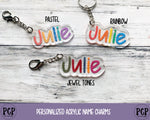 Personalized Acrylic Name Charms Pastel Rainbow