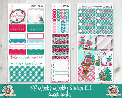 PP050 PP Weeks Sweet Santa Weekly Planner sticker kit - PrettyCutePlanner