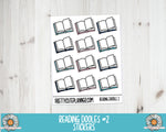 F381 Doodle Reading Book Icons #2 Open Book - PrettyCutePlanner