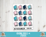F372 Doodle Reading Book Icons - PrettyCutePlanner