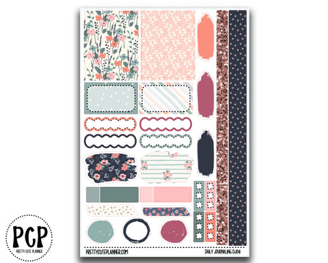 Daily journaling sheet cute floral