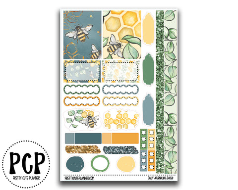 Bees and Leaves Daily Journaling Sheet
