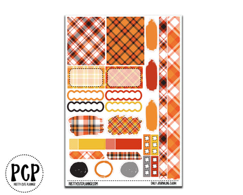 daily journaling orange plaid