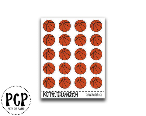 basketball doodle sticker