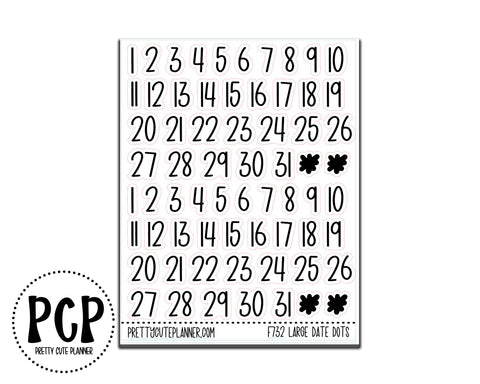 large date dot stickers
