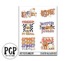 retro halloween deco stickers
