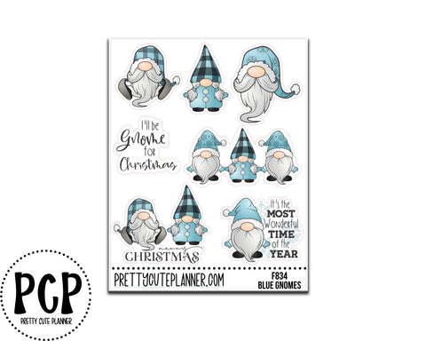 blue christmas gnomes