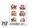 chicken couple stickers