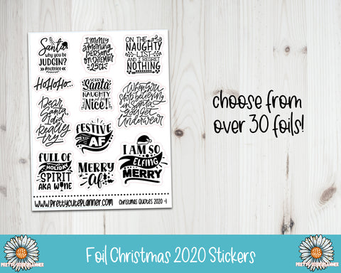 Foil Stickers - Christmas 2020 - PrettyCutePlanner