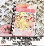 Foiled Fall Sunflower Reusable Sticker Album - PrettyCutePlanner