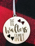 Wooden Rustic Farmhouse Family Christmas Ornament - PrettyCutePlanner