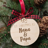 Personalized Grandparents Ornament - Grandparents First Christmas - PrettyCutePlanner