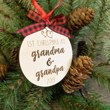 Personalized Grandparents Ornament - Grandparents First Christmas - PrettyCutePlanner