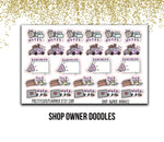 Doodle Shop owner planner sticker - PrettyCutePlanner