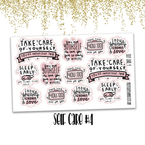 Doodle Self Care Planner Stickers #4 - PrettyCutePlanner