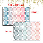 Doodle Small Scallop Box Planner Stickers - PrettyCutePlanner