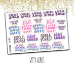 Witty Words Doodle Quotes Planner Stickers Version 1 - PrettyCutePlanner