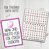 Foiled Date Dot Stickers - PrettyCutePlanner